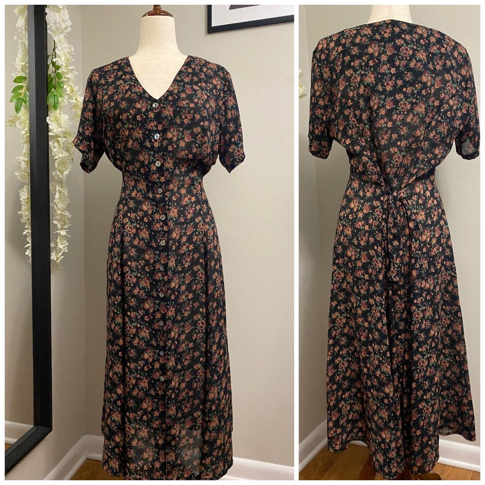 Vintage 90's floral midi dress